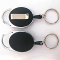 Customized Oval ABS Badge Reel Carabiner -ID -Karte einziehbarer Halter Zubehör zurück mit Clip